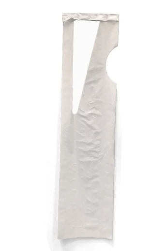 Fóliakötény, tépős, fehér, 800x1250x0,015 mm - 250 db/csomag, 2000 db/doboz